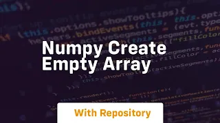 numpy create empty array