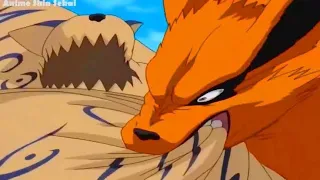 ناروتو ضد قارا كيوبي ضد وحش الرمال قتال كامل مترجم عربي 