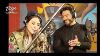                                                  تامر حسني   إليسا ورا الشبابيك   بالكلمات دندنها