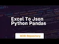 excel to json python pandas