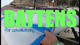 How to tie in and tension battens for your catamaran