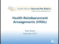 Health Reform Beyond the Basics OE8 Webinar Health Reimbursement Arrangements HRAs