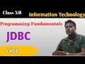 JDBC IT CLASS XII