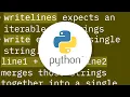 write versus writelines and concatenated strings