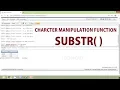 Oracle Tutorial - Character Manipulation Function SUBSTR