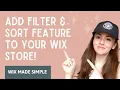 Wix Stores Filter Sort Feature