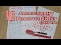 FREE CALLIGRAPHY PRACTICE SHEET PRINTABLE
