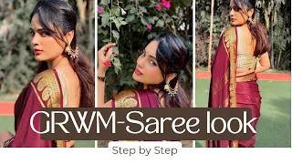 saree look makeup nanditaswetha
