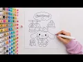 Cozy Satisfying Coloring Page with Markers Sanrio Cinnamoroll Fashion Shop