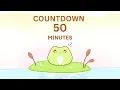50 Mins timer - Study Timer aesthetic rain with cute frogs