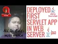 Servlets Tutorial 08-Running First Servlet Program In Apache Tomcat For Beginners In Hindi