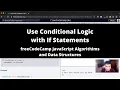Use Conditional Logic with If Statements Basic JavaScript freeCodeCamp tutorial