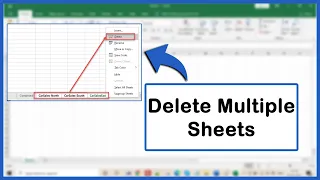 How To Delete Multiple Sheets In Excel Delete Multiple Sheets Quickly Using Excel