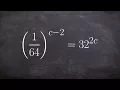 Solving an exponential equation with negative exponents