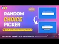 Creating a Random Choice Picker with HTML CSS and JavaScript Day 13 of 100 Day of Code Challenge