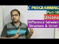 C PROGRAMMING Part-18 Unions
