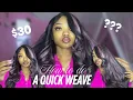 How to do a side part quick weave with pink highlights and budget friendly 30 ft Organique Hair