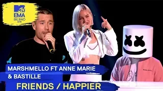 Marshmello Ft. Anne-Marie \u0026 Bastille - FRIENDS / HAPPIER | 2018 MTV EMA Live Performance