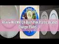Review WELMATCH Blush Pink Plastic Beaded Charger Plates - 12 pcs 13 Inch Round Wedding Party Decroa
