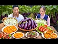 Download Lagu Couple Harvest Eggplants \u0026 White Eggplants to Sell at the Market, Cook Delicious Meal for my Family