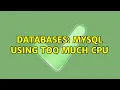 Databases MySQL using too much CPU 3 Solutions