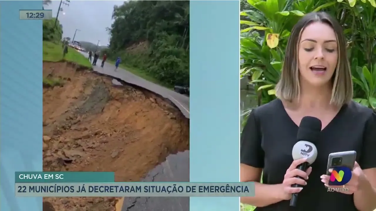 Chuva em SC: 22 cidades decretam situação de emergência