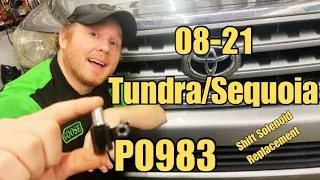 08-21 Toyota Sequoia Tundra P0983 Shift Solenoid D S4 Replacement
