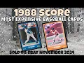 1988 Score Most Expensive eBay Sales Baseball Cards - November 2024