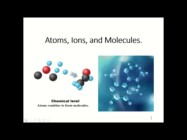 BIO 168 Chapter 2: Atoms, Ions, and Molecules