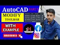 Autocad Tutorial for beginners Modify Toolbar Explain in hindi Part 1