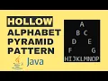 Hollow alphabet pyramid pattern in java