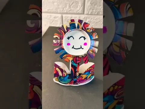Flower craft ideas from paper cup , Craft ideas #flowers #viral #diy #easy