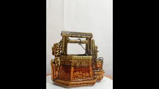 C41 1950 McCoy Pottery USA Brown Drip Glazed Wishing Well Planter Vintage
