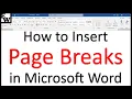 How to Insert Page Breaks in Microsoft Word PC Mac