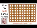 How To Build Heavy Duty Lattice Fence Panels - Includes Template Plans For Production Carpenters