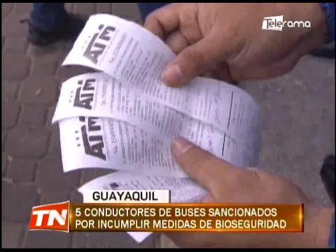 5 conductores de buses sancionados por incumplir medidas de bioseguridad