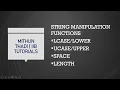 IIB Compute Node ESQL String Manipulation Functions LOWER and LCASE UPPER and UCASE SPACE LENGTH