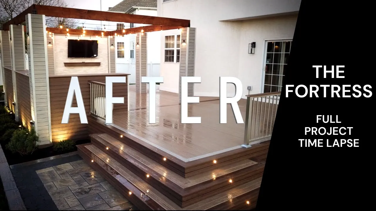 The Fortress FULL BUILD TIME LAPSE - Deck, Patio, Pergola, and Fire Pit Ideas 2020!