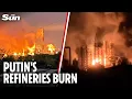 Download Lagu Ukrainian attack drones STRIKE two Russian oil refineries setting them ablaze