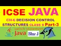 ICSE CLASS 8 JAVA CH-6 - DECISION CONTROL STRUCTURES Part-3 switch statement in JAVA