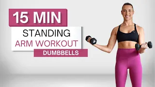 Download 15 min STANDING ARM WORKOUT | With Dumbbells | Upper Body MP3