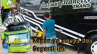 jalan jalan ke garasi bus pariwisata makmur mandiri trans 