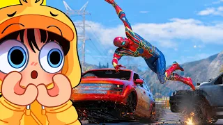 RAGDOLL REALISTA DO HOMEM ARANHA EM SUPER CARROS ( Saito Reage GTA 5 )