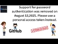 GitHub Password Authentication Removed Fix