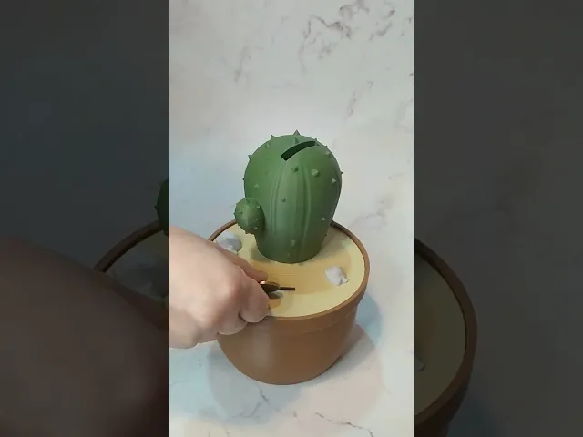 Adorable Grumpy Saguaro – Piggy Bank & Mini Cactus Set (STL + 3MF) video thumbnail