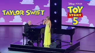 taylor swift performs at the toy story 5 premiere