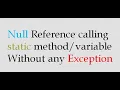 null reference calling static method in java