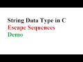 String Data Type Escape Sequences Demo in C Language in Urdu Hindi