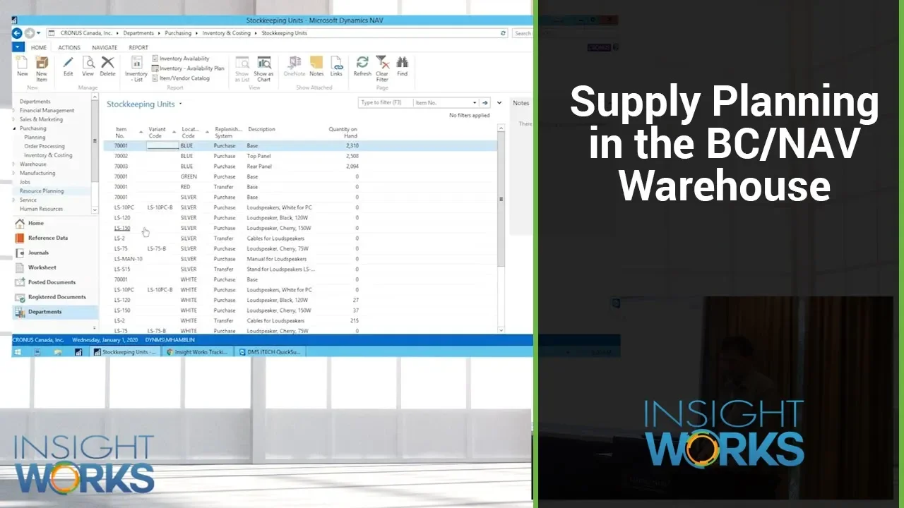 Supply Planning in the BC/NAV Warehouse