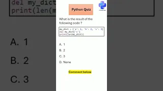 Python Quiz on Dictionary - Part 78